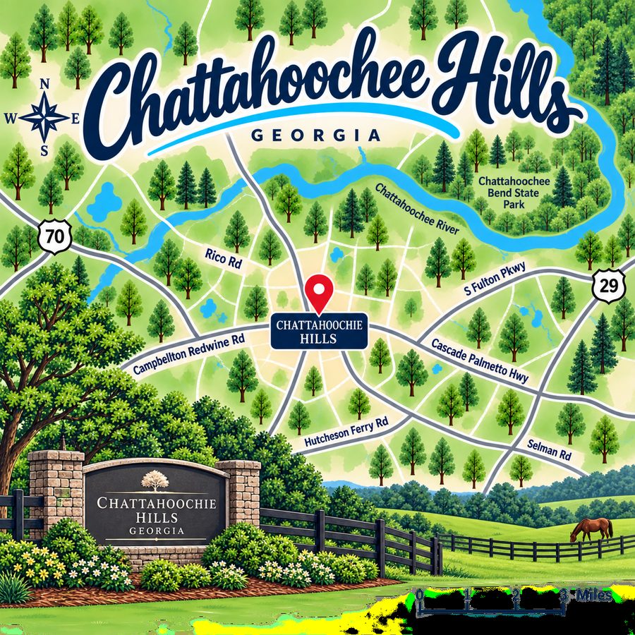 Map of Chattahoochee Hills, GA