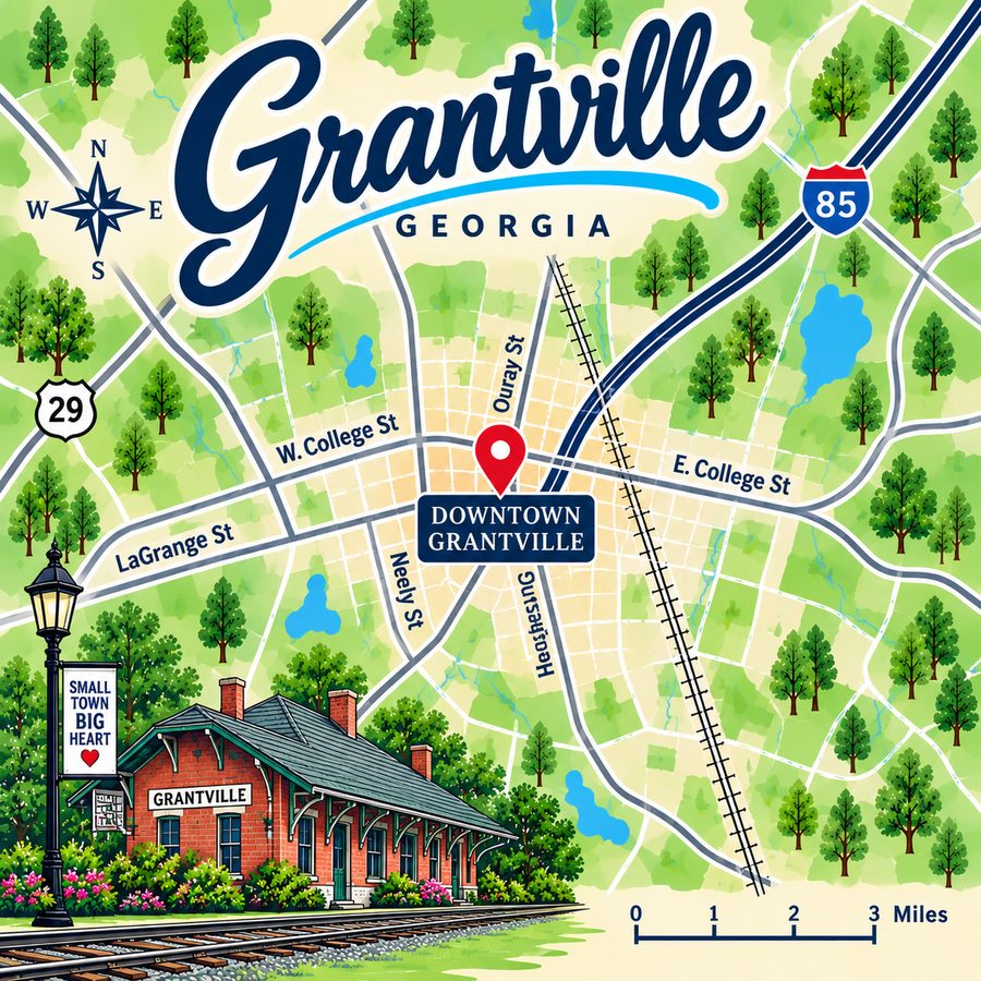 Map of Grantville, GA
